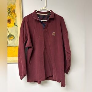 Maroon vintage new river Long Sleeve Polo Shirt